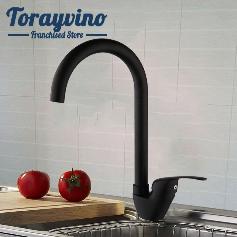 kitchen-faucets-matte-black-brass-rotate-faucet-rubinetto-cucina-deck-mount-taps-hot-cold-mixer-good-quality-faucet-kitchen