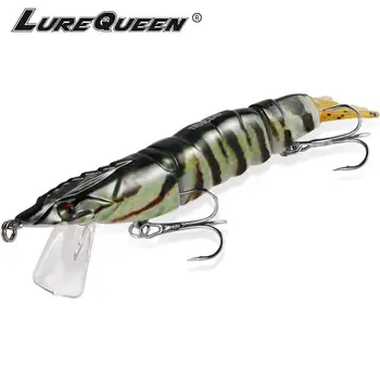 

13cm 18g Shrimp Fishing Lure Hard Bait 3 Segments Lure Wobbler Squid Jig Artificial bait With Tackle Bass Pesca Cebe