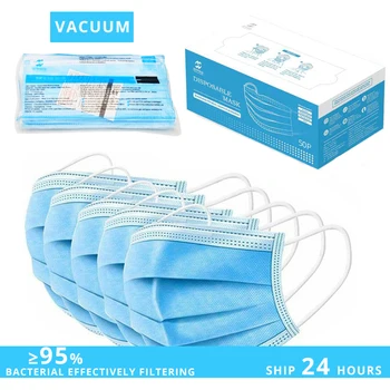 

Disposable Vacuum Mask Mascara Mud Guard Mouth Face Mask Anti Dust Influenza 3 Ply Protective Shield Meltblown Filter 95% Masque