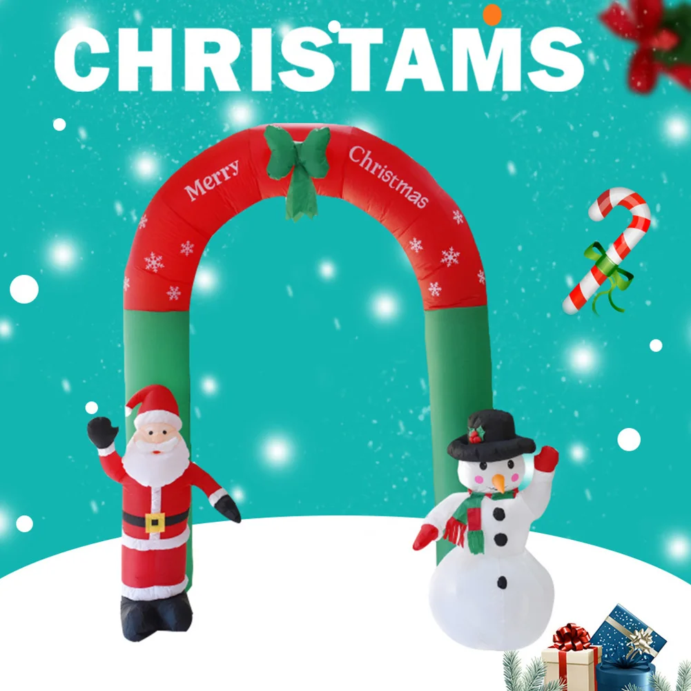 

2.4m Indoor Outdoor Party LED Light Foldable Decorative Giant Inflatable Stage Christmas Archway Easy Install Garden Yard Prop