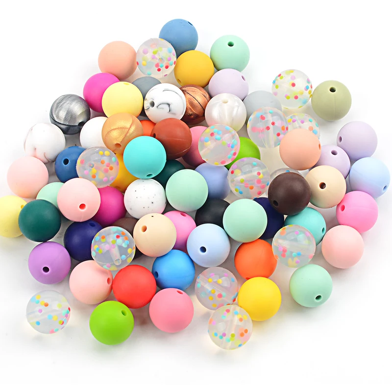 10pcs 19mm Silicone Beads Teething Chew Beads Food Grade Teether Necklace BPA Free Diy Jewelry Baby Teether Toy Pacifier teething toys baby teething toys silicone teething toys silicone beads silicone teething beads sensory chew necklaces silicone teether