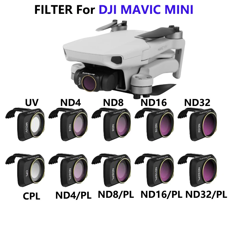 Linghaung Filtro de Objetivo para dji Mavic Mini CPL MCUV ND ND//PL