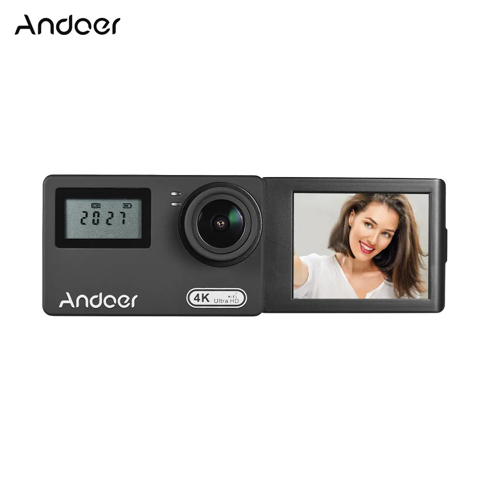 Andoer 4K WiFi 16MP Спортивная Экшн-камера Novatek 96660 с двойным жк-дисплеем 170 широкоугольная 30 м Водонепроницаемая с пультом дистанционного управления