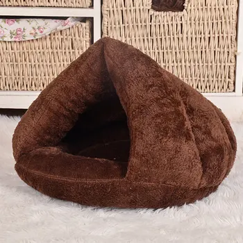 

Brown Beds for Pet Dogs Soft Winter Warm Fleece Small Dog Cats Puppy Kennel Bed Sleeping Bag Mats Pet Supplies