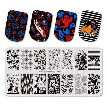 

BeautyBigBang Halloween Theme Nail Art Templates Stamp Image Manicure Nail Art Stamping Plates