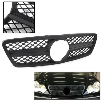 

Car Front Bumper Upper Grille Racing Grilles ABS Radiator Mesh Grill Black Replacement For Mercedes Benz C class W203 2000-2006