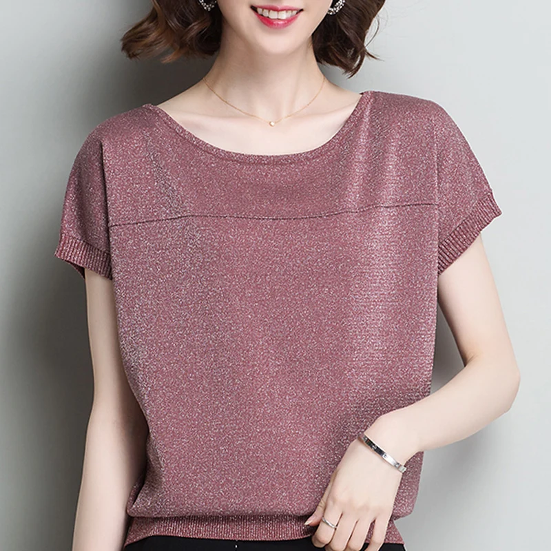 Blusas Mujer De Moda 2021 с коротким рукавом летняя блузка женская О образным вырезом