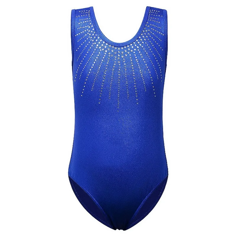 B199 RoyalBlue Балетное трико BAOHULU для девочек, без рукавов, королевские синие стразы, гимнастическое трико для От 3 до 12 лет, балетное платье для танцев - Цвет: B199 RoyalBlue