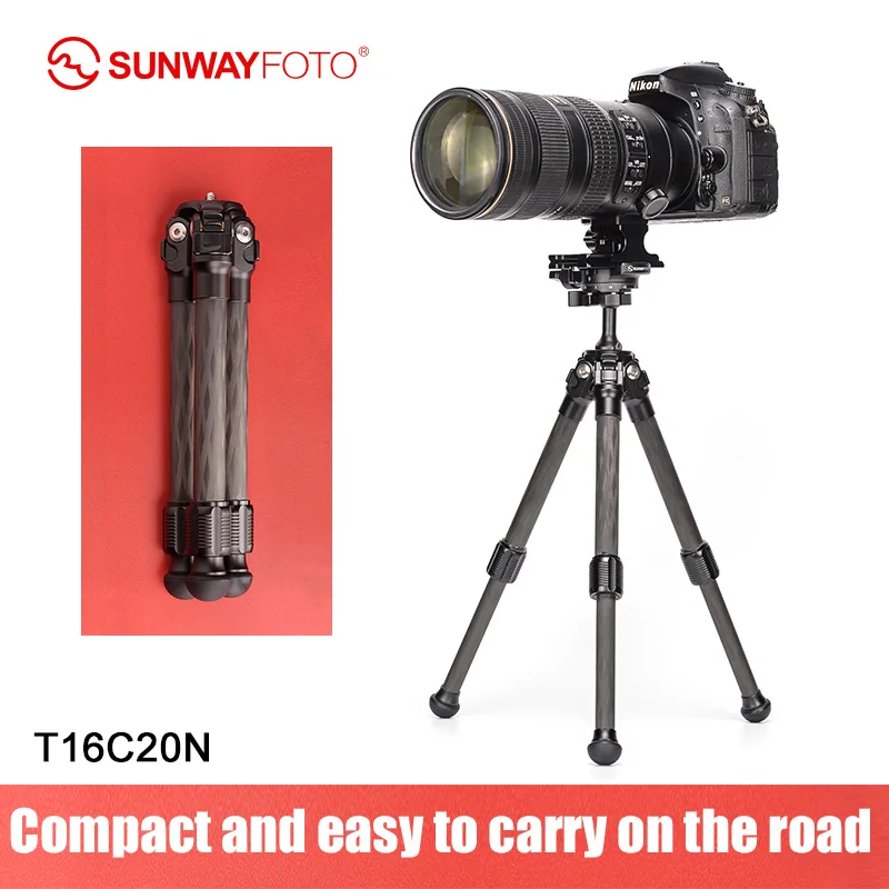SUNWAYFOTO T16C20N мини карбоновый штатив для камеры телефона портативный держатель