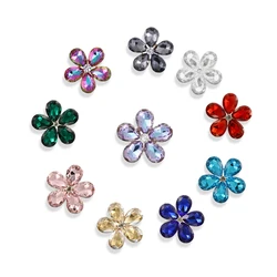1Pcs Bling Rhinestone Flower Shoes Charms For Croc Decoration JIBZ, Girl Gift For Clog Decaration Metal Design Shoes Accessories