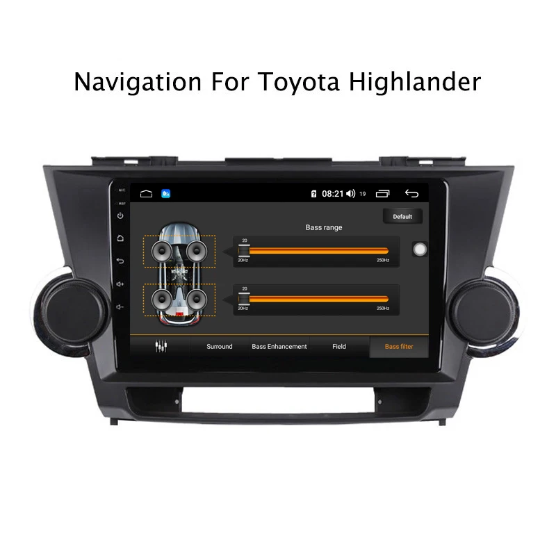 Ectwodvd 9 дюймов Andriod 8,1 автомобильный DVD gps для Toyota highlander 2009- 4G ram 64G rom CarPlay DSP 4G LTE с wifi