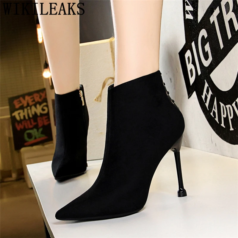 

high heel boots ankle boots for women black boots fashion shoes woman autumn women chaussures femmes automne hiver bottes femme automne botas mujer invierno 2019 zapatos de mujer женские ботинки