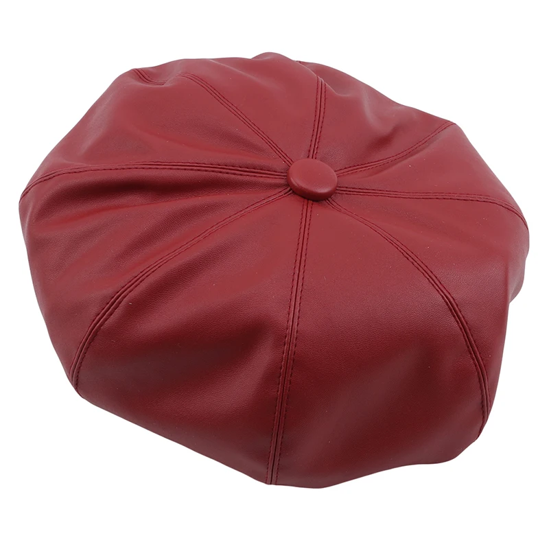 GAOKE из искусственной кожи восьмиугольная кепка газетная Кепка Ретро литературная Женская бейсболка кепка для отдыха аксессуары