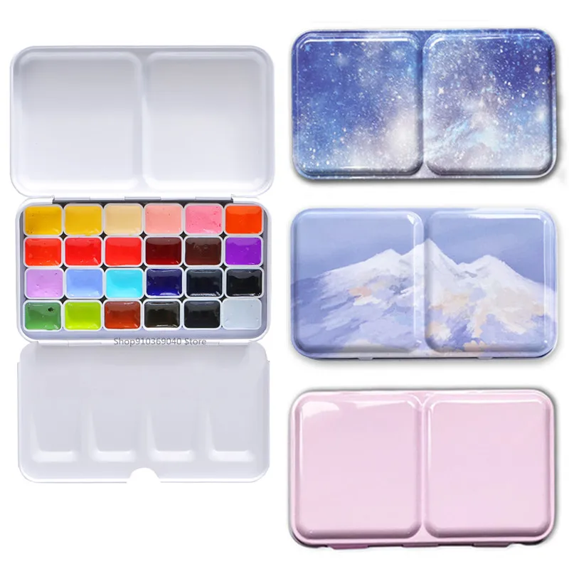 Watercolor Painting Set Holbein 24 Colors Seven Gods Nana Character Folding Travel Portable