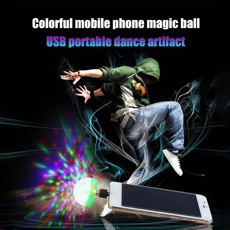 Модная новинка 3 с usb-портом, светодиодная rgb диско-сценическая лампа для вечеринки клуб диджей КТВ Портативный Волшебный телефон шаровая лампа 3 USB порт шариковая лампа
