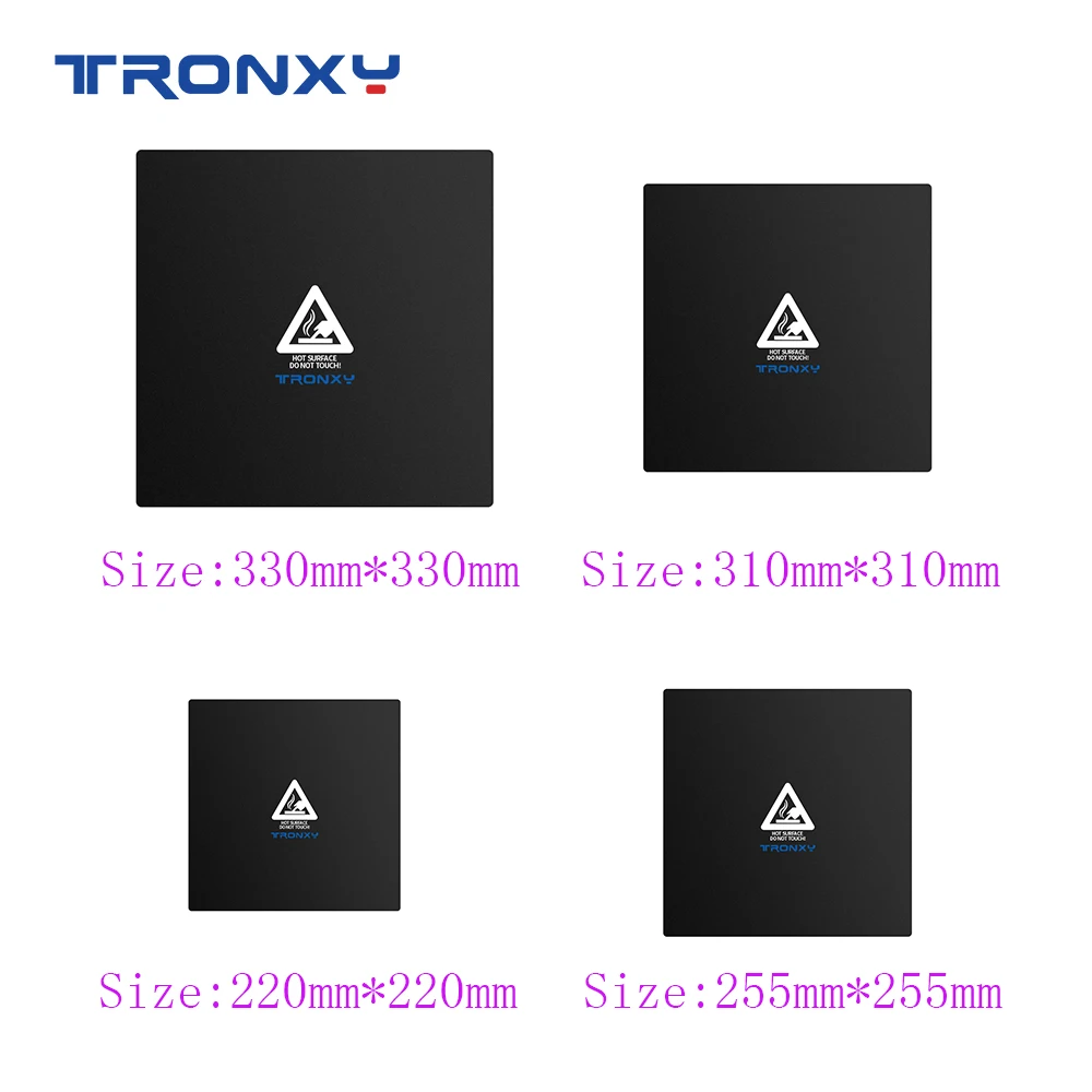 

Tronxy 3D Printer Parts & Accessories Black Heatbed & Hot Bed Stickers with Size 220mm*220mm 255mm*255mm 310mm*310mm 330mm*330mm