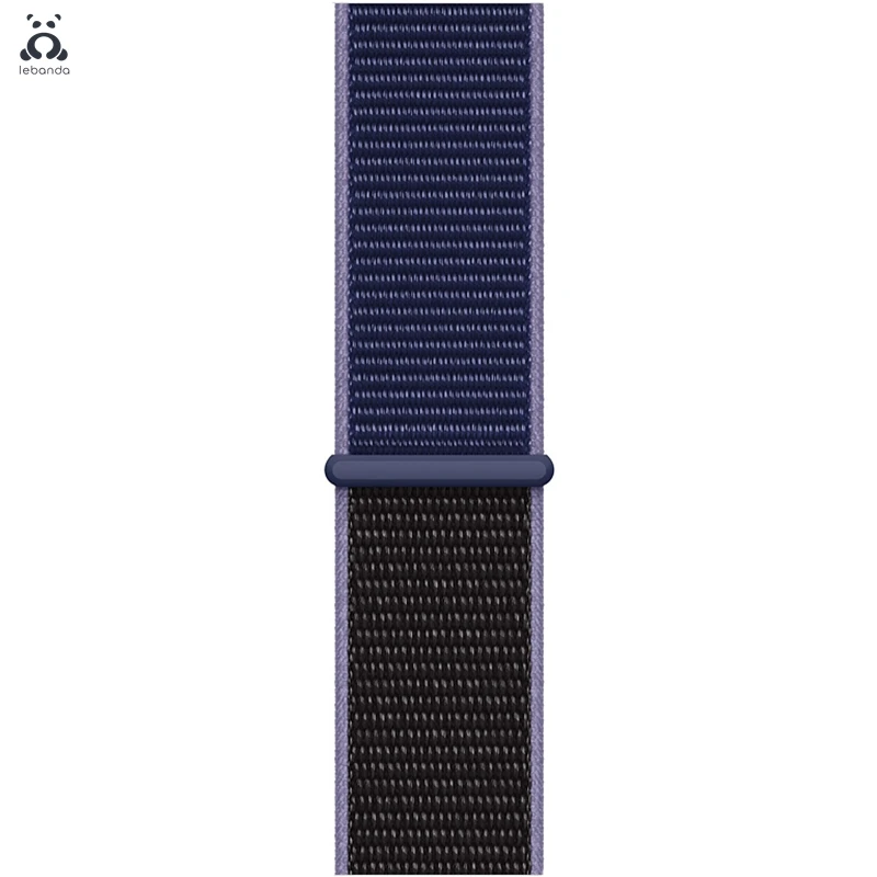 Lebanda Sport loop для apple watch 5, 4, 3, 2, 1, ремешок для iwatch 38, 40, 42, 44 мм, тканый нейлоновый ремешок, Аляска, синий - Цвет ремешка: Midnight blue Black