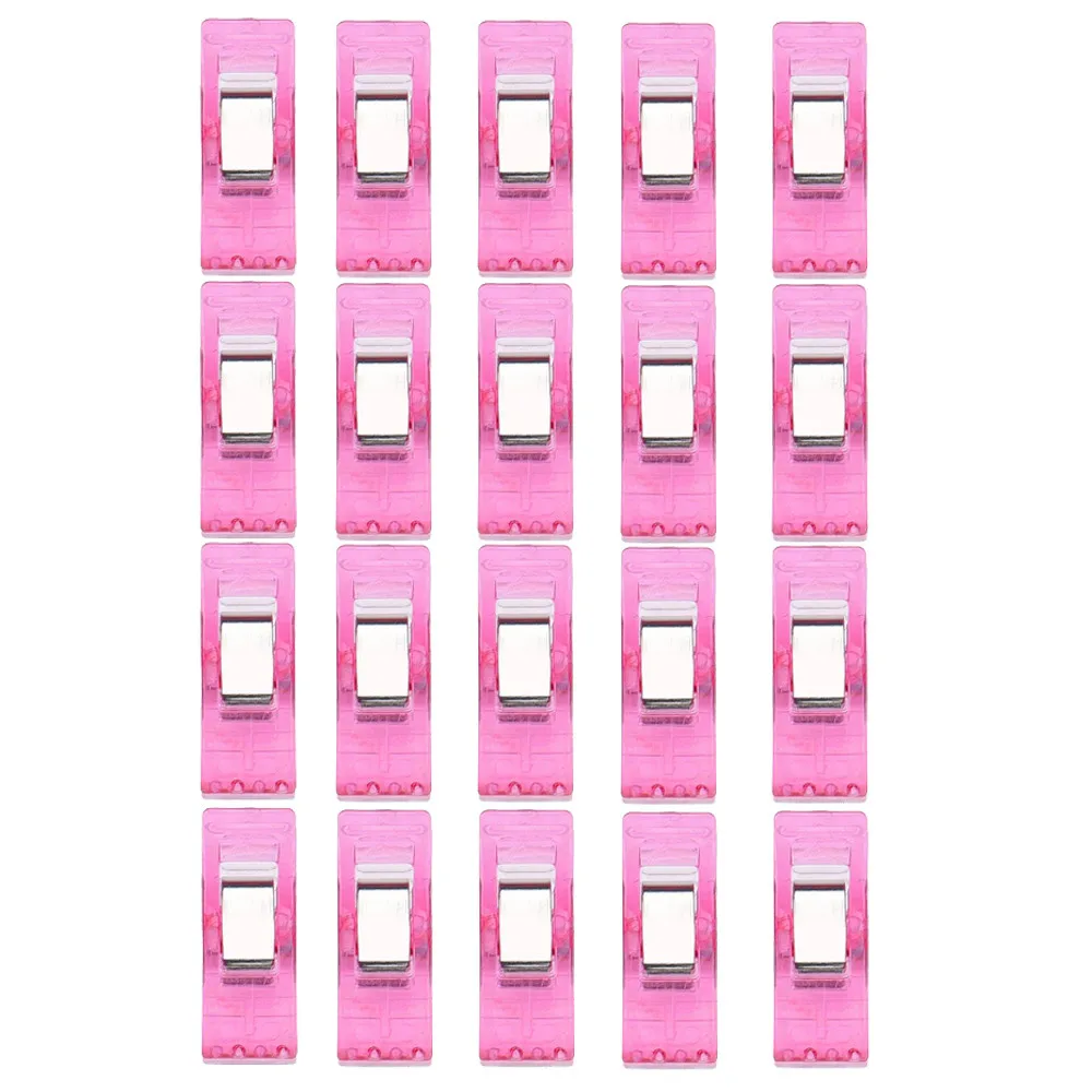 hot pink 20 шт., полезные зажимы для стёганого одеяла, зажимы для рукоделия, пластиковые зажимы, многоцветные Лоскутные зажимы для шитья, украшения, зажимы для одежды, зажимы L* 5 - Цвет: hot pink
