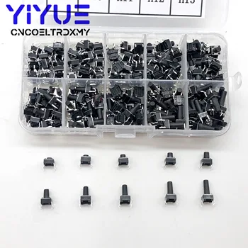 

10 models 200pcs 6*6 Tact Switch Tactile Push Button Switch Kit, Height: 4.3MM~13MM DIP 4P micro switch 6x6 Key switch