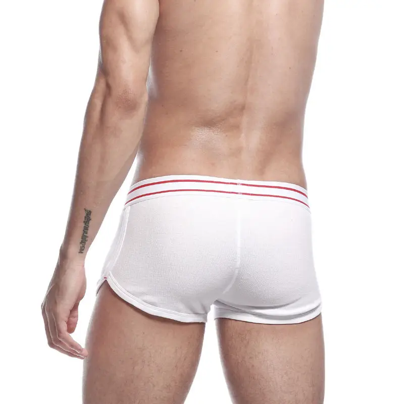Men Bee Embroidery Boxers Man Low Rise White Underwear Comfortable Underpants Male Elastic Panties Black Pajama Shorts Sleepwear 4