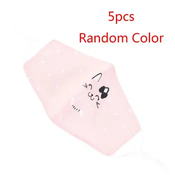 

5Pcs Kids Dustproof Cute Cartoon Pattern Face Mask Reusable Breathable Cotton Protective Cover