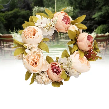 

Brand New And High Quality Door Hanging Decoration Artificial Garlands Flower Ring For Wedding 35cm