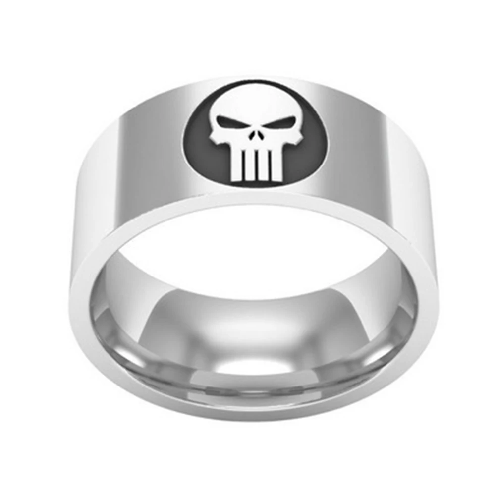 

Marvel Super Skull Punisher Ring Titanium Steel Ring For Men And Women New Fashion Cool Rings