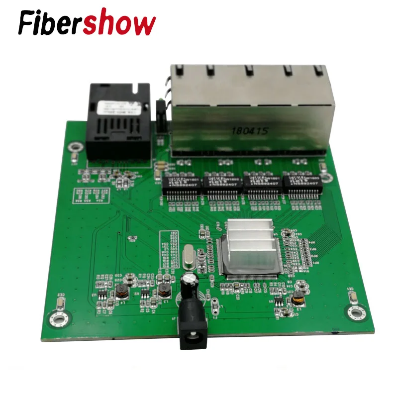 Гигабитный Ethernet-коммутатор 8 RJ45 1 SC оптический медиа конвертер одномодовый волоконно-оптический Порты и разъёмы 10/100 м блок печатных плат