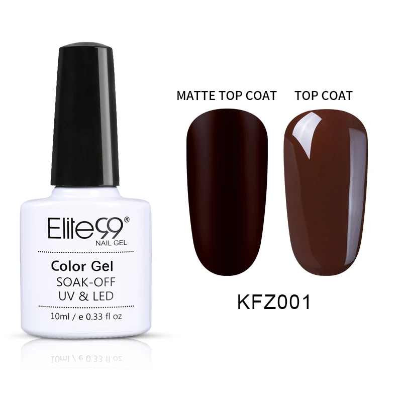 Elite99 10 мл коричневый Цветной Гель-лак для ногтей Полупостоянный Базовый Топ необходим УФ Гель-лак для маникюрный лак краска Гибридный гвоздь гель - Цвет: KFZ001