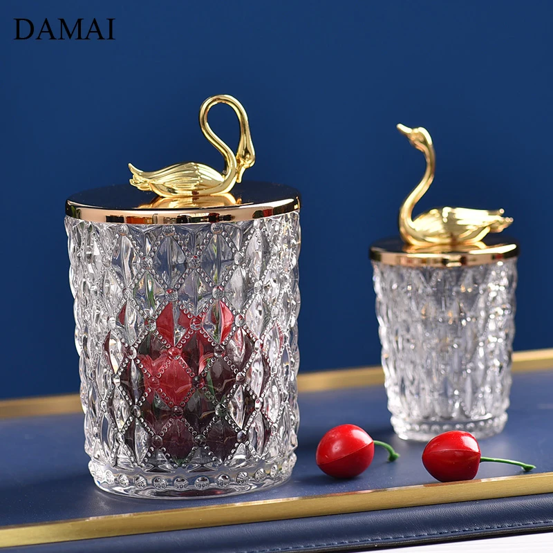 Golden Elk Glass Bottle Animal Decorative Candy Glass Jars with Lids Sugar Dried Fruit Tanks Coffee Table Desktop Storage Jar 3