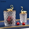 Golden Elk Glass Bottle Animal Decorative Candy Glass Jars with Lids Sugar Dried Fruit Tanks Coffee Table Desktop Storage Jar 3