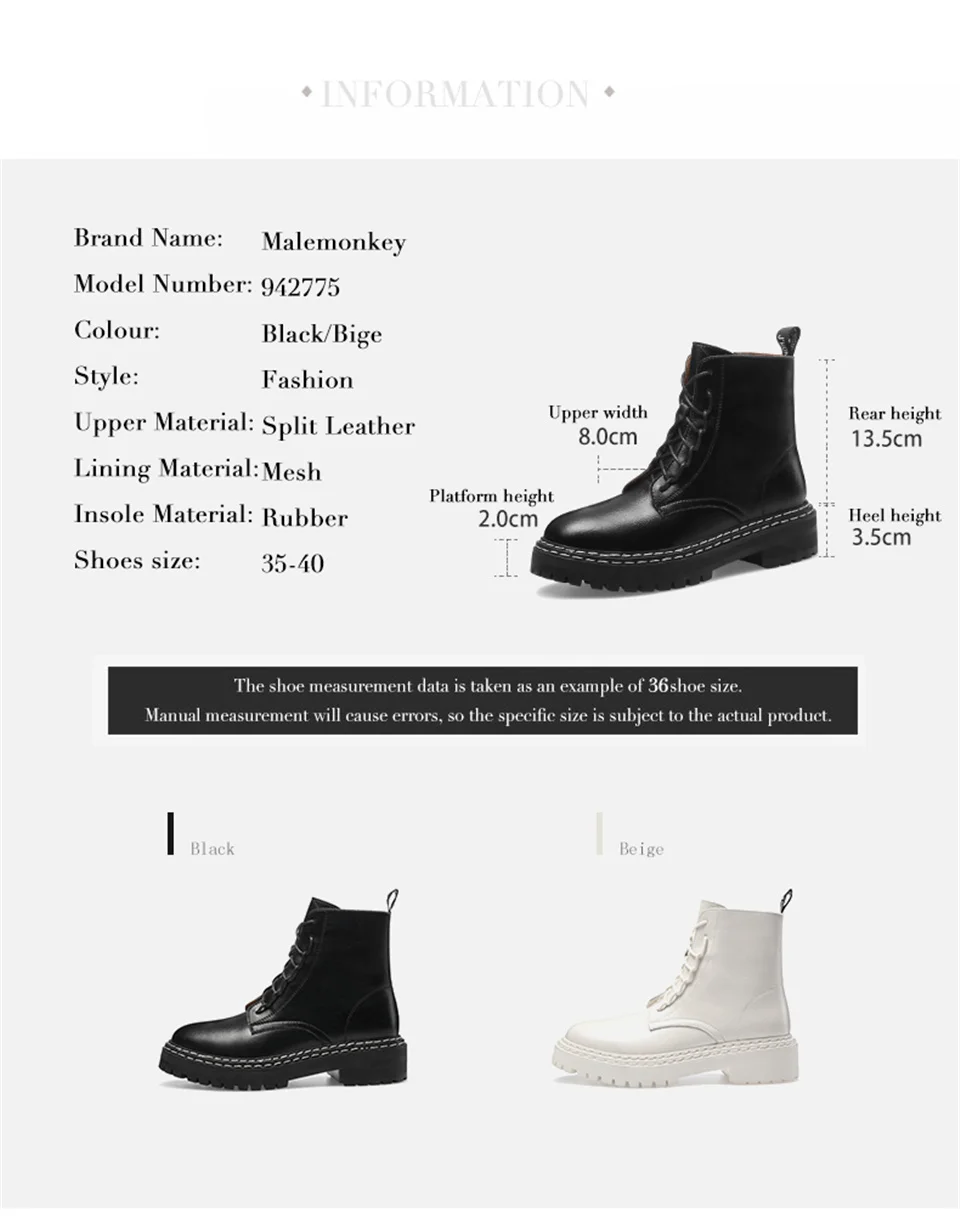 Malemonkey/Size35-40 зимняя обувь; модные женские ботинки; женские Ботинки martin; кожаные ботильоны в байкерском стиле