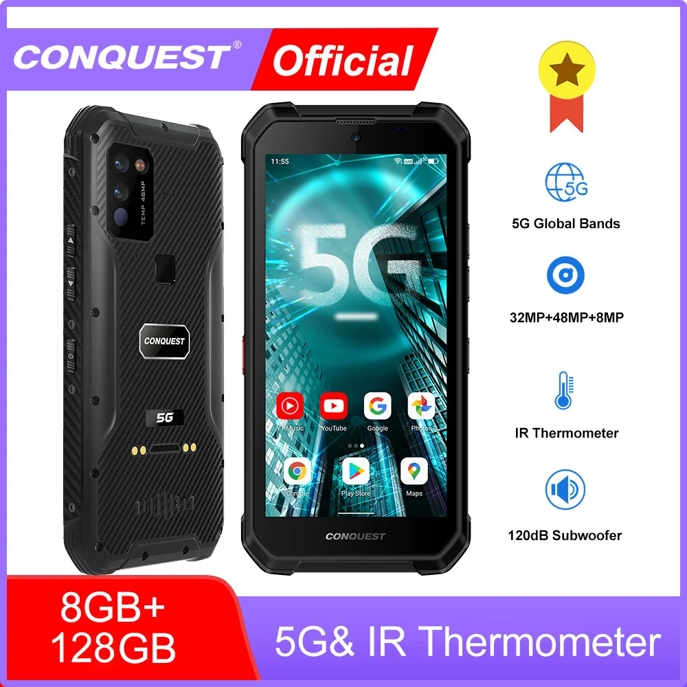 CONQUEST S21 смартфон с двойной планкой Android 11 защищенным корпусом водозащитой IP68
