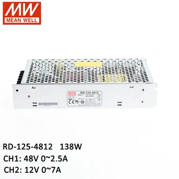 

MEAN WELL RD-125-4812 138W Dual Output 48V 12V DC Switching Power Supply 110V/220V AC to 48V 2.3A 12V 2.3A Power Unit PSU SMPS