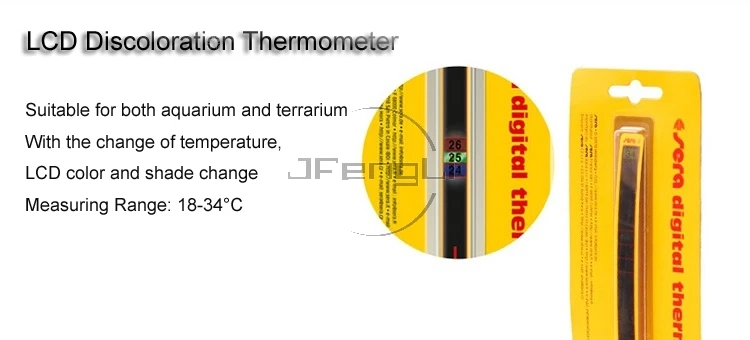 JFENGLI 2 шт SERA стеклянный аквариумный термометр жидкокристаллический цифровой ЖК-дисплей Обесцвечивающий термометр для террариума рыбный резервуар для растений