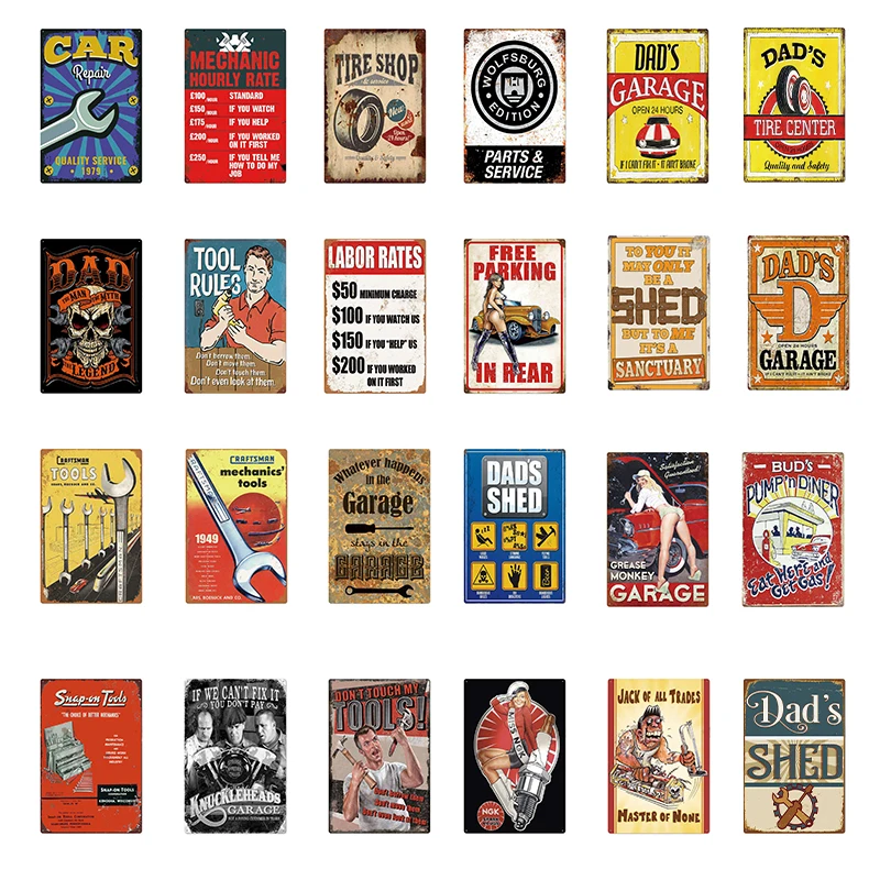 garage poster plaques service Tin Plate Sign plate repair wall mechanic man cave Decoration Metal Art tire shop Poster | Дом и сад