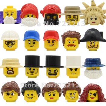 

20pcs/lot Cartoon Statue of Liberty Figure Head Santa Claus Pirate Magician Set Building Blocks Model Toys