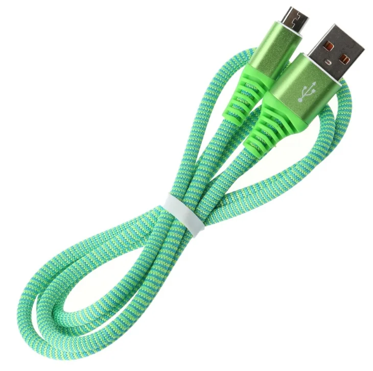 green 3A Высокое качество Micro USB нейлоновый плетеный кабель для зарядки данных для телефона Android - Цвет: green