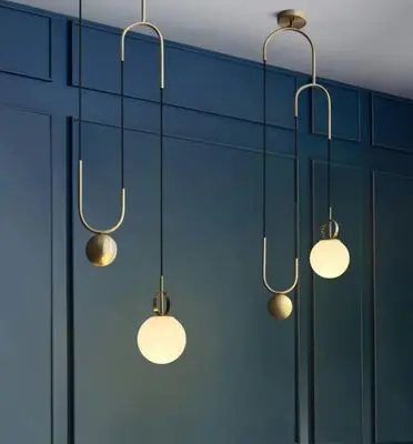 

Nordic Design Rose Gold Glass Ball Pendant Light Creative Design Aisle Living Room Bedside Dinner Decro Led Light Fixtures