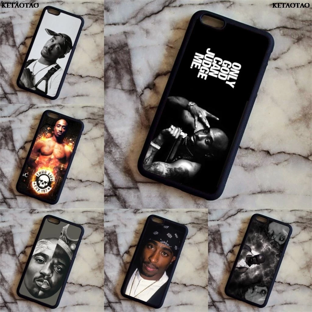Чехлы для телефонов KETAOTAO Rap Star Tupac Shakur 2 Pac iPhone 4S 5C SE 5S 6S 7 8 Plus XR XS Max мягкий резиновый