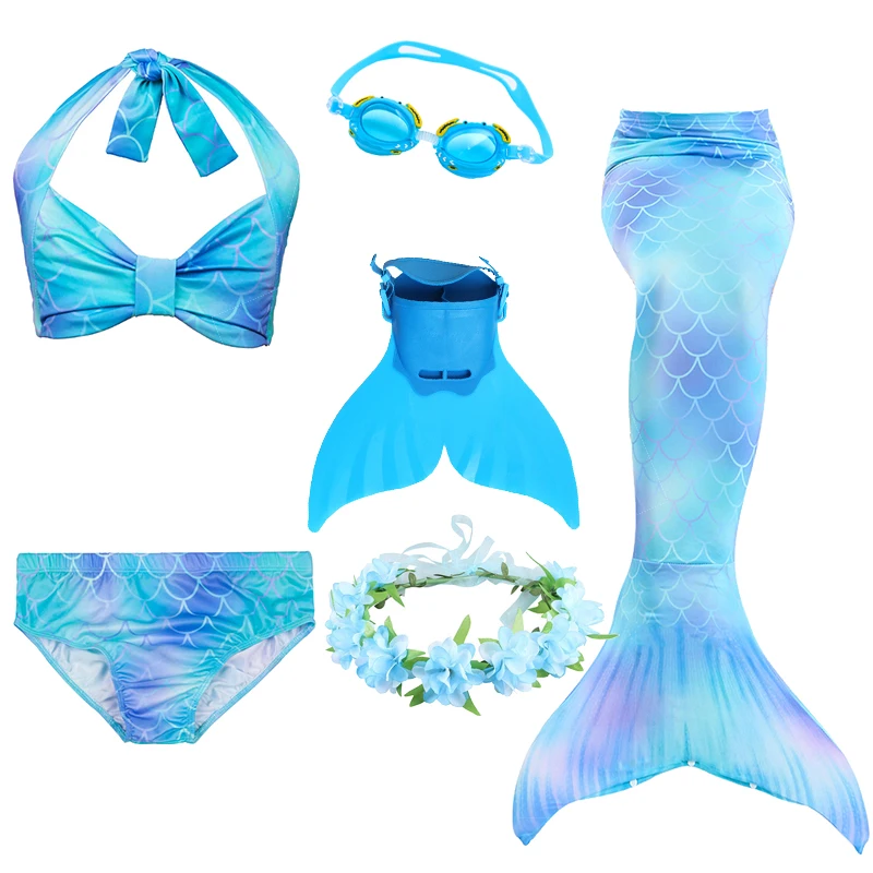 

2020 3pcs/Set HOT Kids Swimmable Mermaid Tail for Girls Swimming Bating Suit Dress Spring Costume Little Mermaid Ariel Dresses