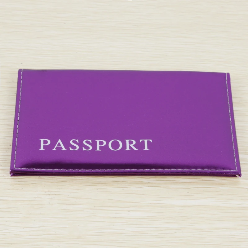 Purple Женские модные чехлы с блестками для паспорта, аксессуары для путешествий, держатель из искусственной кожи, для ID, банковских карт, паспорта, бизнес-бумажник, чехол 14*9,6 см - Цвет: Purple