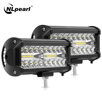 

Nlpearl 4'' 7'' Light Bar/Work Light 60W 120W Led Bar Offroad Combo Led Work Light Bar for Tractor Truck 4x4 SUV Jeep 12V 24V