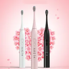 Глубокая очистка ультра звуковая электрическая зубная щетка перезаряжаемая зубная щетка es с 3 сменными головками 2 минут таймер щетка