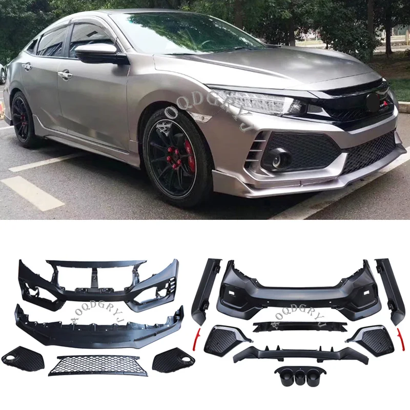 Неокрашенный набор кузова для модификации автомобиля обновленный TYPER style Honda 10th Gen