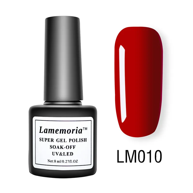 Lamemoria 8 мл Лак для ногтей Vernis полуперманентный Гибридный Гель-лак УФ Цветной Гель-лак для маникюра верхнее покрытие блеск для ногтей