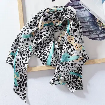 

New 100% Silk Scarf Women Natrual Fabric High Quality Pure Silk Leopard Print Scarfs Limited Quantities