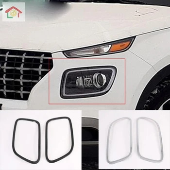 

For Hyundai Venue 2019 2020 Chrome Car-Styling Head Light Lamp Headlight Eyebrow Eyelid Cover Trim Decor Strip Sticker