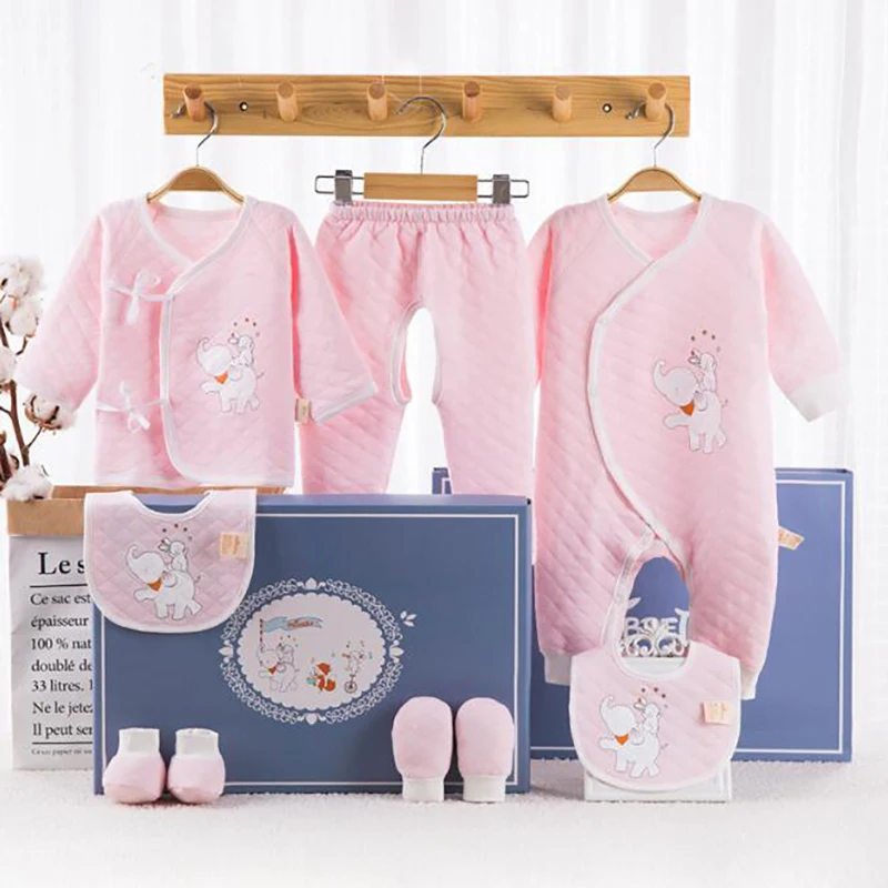 9 Pcs/set Newborn Baby Girl Boy Clothes Infant Rompers Blanket Accessories Cotton Babt Clothing Outfits Suit Spring Autumn | Детская