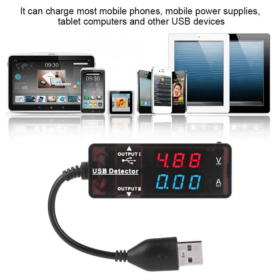 Usb-тестер YB26VA двойной Дисплей USB детектор вольтметр переменного тока Амперметр Напряжение измеритель тока, для батареи Ёмкость тестер